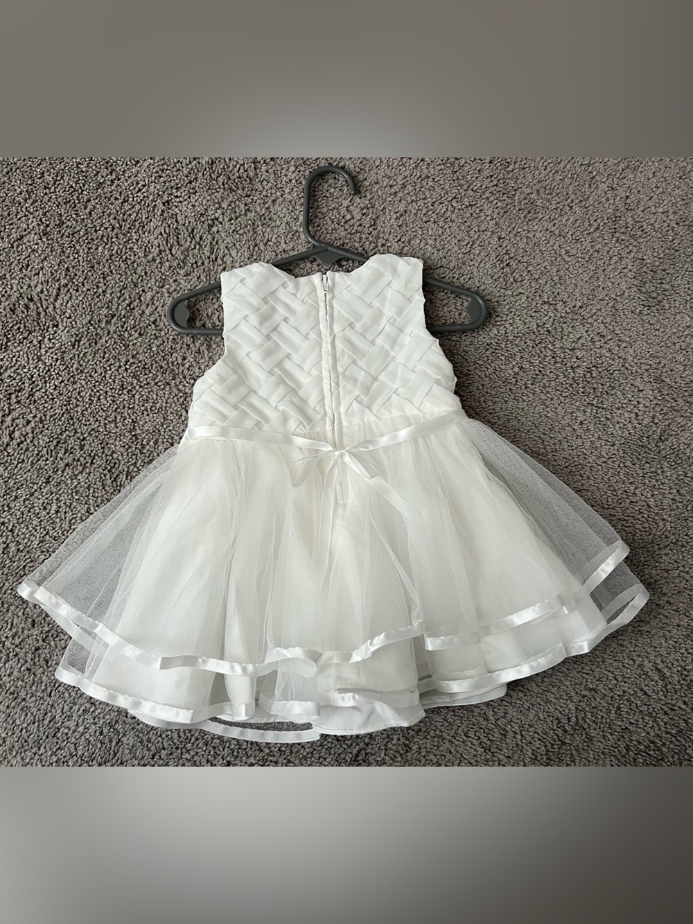Rare Editions Baby Girls Tiered Pearl Sleeveless Dress White NWOT 6–9M - Picture 3 of 5